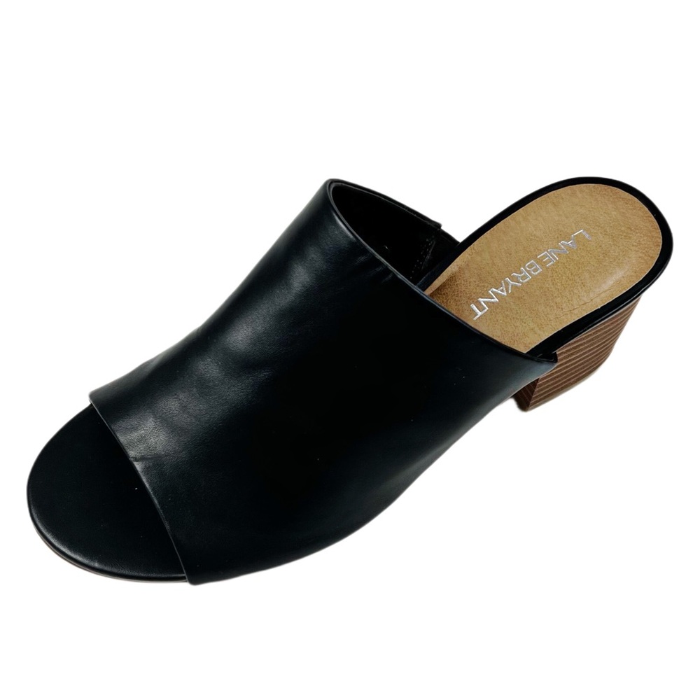 Lane Bryant Black Block Heel Sandals Size 8W